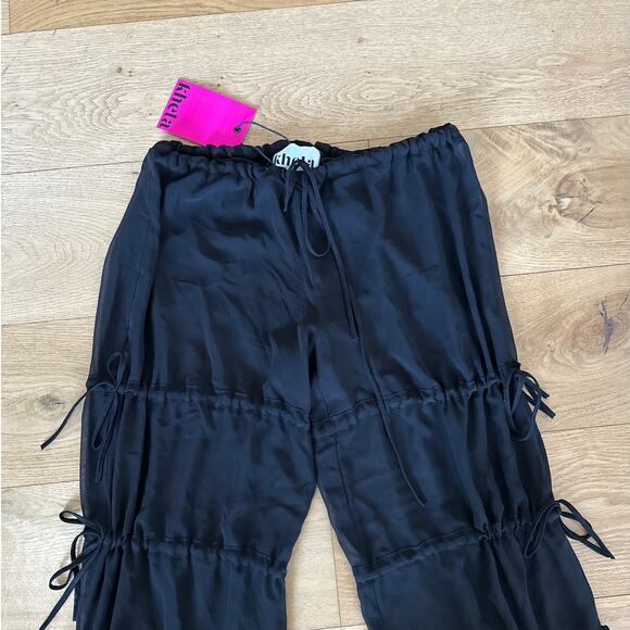 Khela - Back To Black Sheer Side Tie Pants in Black - Picture 4 of 7